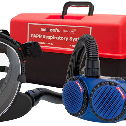 UniMask 5-point Harness with AerGO PAPR and P3 filters in portable storage container