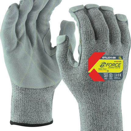 G-Force Leather Palm, Cut Resistant D Glove
