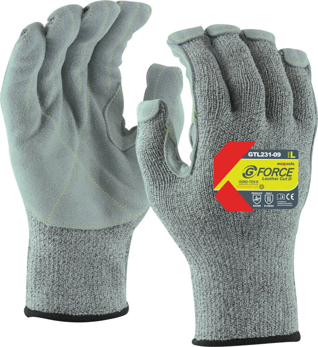 G-Force Leather Palm, Cut Resistant D Glove
