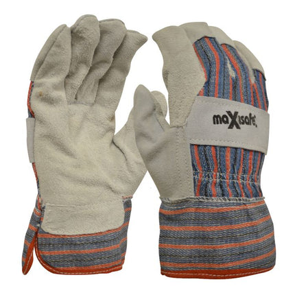 Maxisafe Candy Stripe Leather Glove with knitted wrist