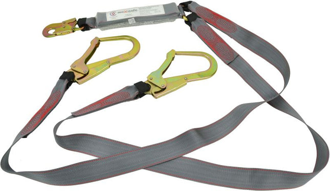 Maxisafe Double Lanyard with Snaphook & Scaffold Hook – 2.0m