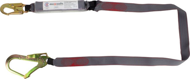 Maxisafe Single Webbing Lanyard With Snaphook & Scaffold Hook - 2m
