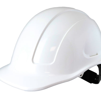 Maxisafe White Unvented Hard Hat, sliplock harness