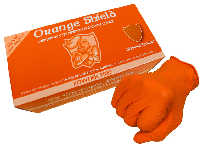 Orange Shield Extra Heavy Duty Nitrile with Diamond Grip