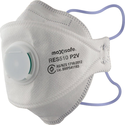 Maxisafe 3-Panel Flat Fold Respirator with Valve, box of 20