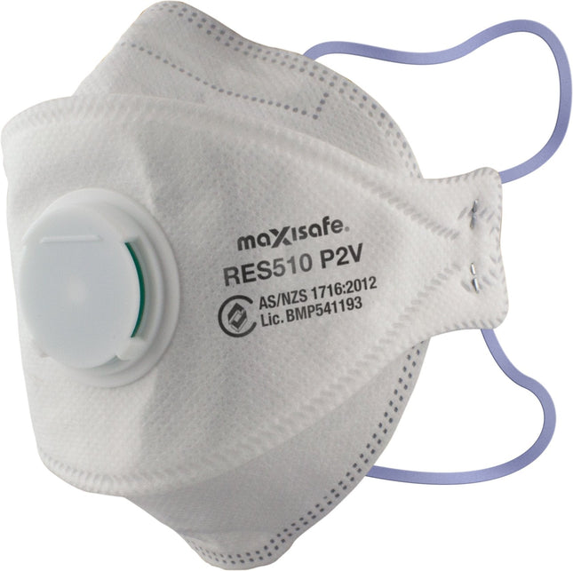 Maxisafe 3-Panel Flat Fold Respirator with Valve, box of 20