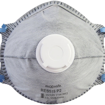 Maxisafe P2 Conical Respirator with Carbon and Valve, Box 10