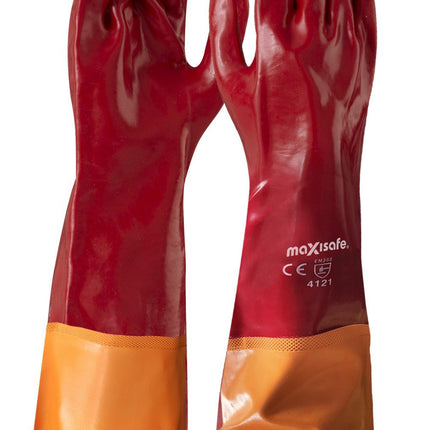 Red PVC Glove, 60cm Shoulder Length