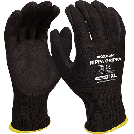 RippaGrippa Black Nitrile on polyester glove