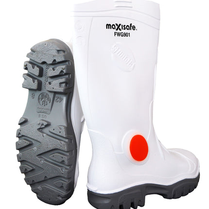 Stimela 'Executive' White Gumboots with Safety Toe