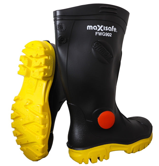 Stimela 'Foreman' Black Gumboots with Safety Toe