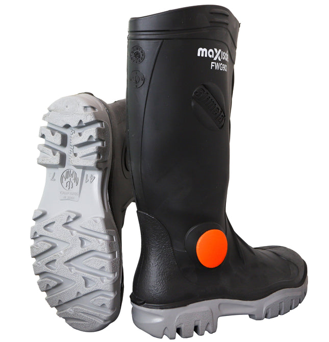 Stimela 'Superintendant' Black Gumboots with Safety Toe & Midsole
