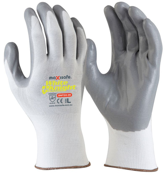 White Knight Foam-Nitrile Glove